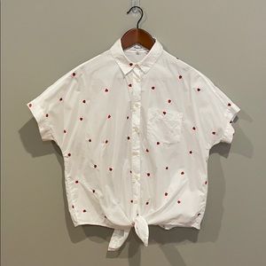 Madewell | Embroidered Strawberry Top